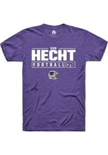 Sam Hecht  K-State Wildcats Purple Rally NIL Stacked Box Short Sleeve T Shirt