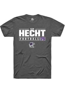Sam Hecht  K-State Wildcats Dark Grey Rally NIL Stacked Box Short Sleeve T Shirt