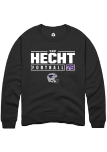 Sam Hecht  Rally K-State Wildcats Mens Black NIL Stacked Box Long Sleeve Crew Sweatshirt
