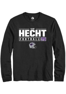 Sam Hecht  K-State Wildcats Black Rally NIL Stacked Box Long Sleeve T Shirt