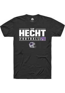 Sam Hecht  K-State Wildcats Black Rally NIL Stacked Box Short Sleeve T Shirt