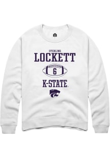 Sterling Lockett  Rally K-State Wildcats Mens White NIL Sport Icon Long Sleeve Crew Sweatshirt