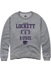 Sterling Lockett  Rally K-State Wildcats Mens Graphite NIL Sport Icon Long Sleeve Crew Sweatshirt