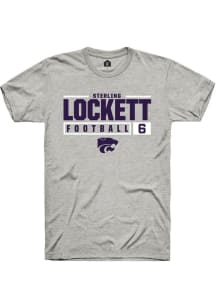 Sterling Lockett  K-State Wildcats Ash Rally NIL Stacked Box Short Sleeve T Shirt