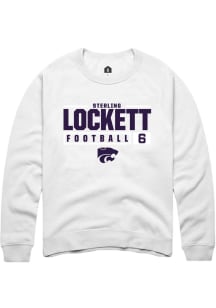 Sterling Lockett  Rally K-State Wildcats Mens White NIL Stacked Box Long Sleeve Crew Sweatshirt