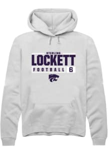 Sterling Lockett  Rally K-State Wildcats Mens White NIL Stacked Box Long Sleeve Hoodie