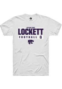 Sterling Lockett  K-State Wildcats White Rally NIL Stacked Box Short Sleeve T Shirt