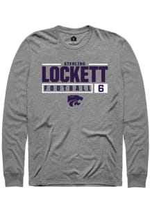 Sterling Lockett  K-State Wildcats Graphite Rally NIL Stacked Box Long Sleeve T Shirt