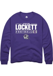Sterling Lockett  Rally K-State Wildcats Mens Purple NIL Stacked Box Long Sleeve Crew Sweatshirt