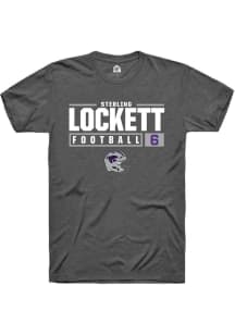 Sterling Lockett  K-State Wildcats Dark Grey Rally NIL Stacked Box Short Sleeve T Shirt