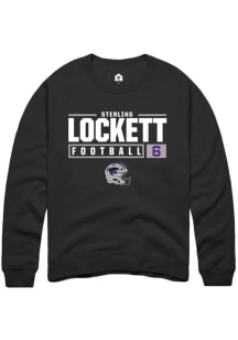 Sterling Lockett  Rally K-State Wildcats Mens Black NIL Stacked Box Long Sleeve Crew Sweatshirt