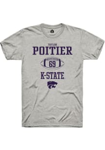 Taylor Poitier  K-State Wildcats Ash Rally NIL Sport Icon Short Sleeve T Shirt