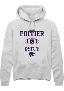 Taylor Poitier  Rally K-State Wildcats Mens White NIL Sport Icon Long Sleeve Hoodie