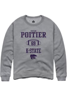 Taylor Poitier  Rally K-State Wildcats Mens Graphite NIL Sport Icon Long Sleeve Crew Sweatshirt