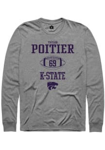 Taylor Poitier  K-State Wildcats Graphite Rally NIL Sport Icon Long Sleeve T Shirt