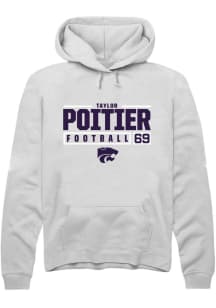 Taylor Poitier  Rally K-State Wildcats Mens White NIL Stacked Box Long Sleeve Hoodie