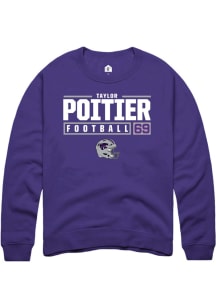 Taylor Poitier  Rally K-State Wildcats Mens Purple NIL Stacked Box Long Sleeve Crew Sweatshirt
