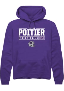 Taylor Poitier  Rally K-State Wildcats Mens Purple NIL Stacked Box Long Sleeve Hoodie