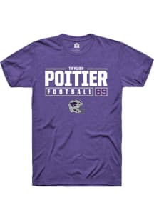 Taylor Poitier  K-State Wildcats Purple Rally NIL Stacked Box Short Sleeve T Shirt