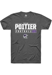 Taylor Poitier  K-State Wildcats Dark Grey Rally NIL Stacked Box Short Sleeve T Shirt