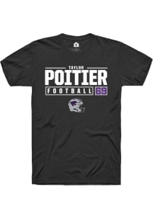 Taylor Poitier  K-State Wildcats Black Rally NIL Stacked Box Short Sleeve T Shirt