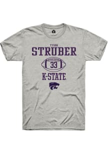 Tyson Struber  K-State Wildcats Ash Rally NIL Sport Icon Short Sleeve T Shirt