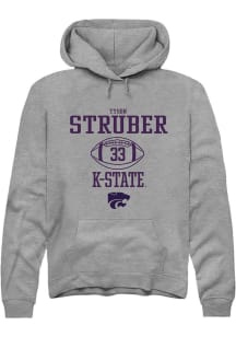 Tyson Struber  Rally K-State Wildcats Mens Graphite NIL Sport Icon Long Sleeve Hoodie