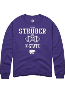 Tyson Struber  Rally K-State Wildcats Mens Purple NIL Sport Icon Long Sleeve Crew Sweatshirt