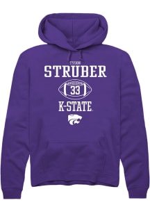 Tyson Struber  Rally K-State Wildcats Mens Purple NIL Sport Icon Long Sleeve Hoodie