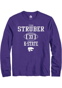 Tyson Struber  K-State Wildcats Purple Rally NIL Sport Icon Long Sleeve T Shirt