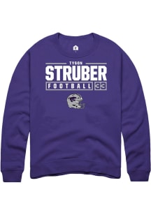 Tyson Struber  Rally K-State Wildcats Mens Purple NIL Stacked Box Long Sleeve Crew Sweatshirt