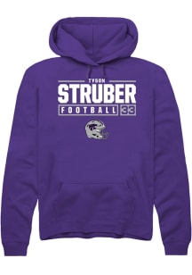 Tyson Struber  Rally K-State Wildcats Mens Purple NIL Stacked Box Long Sleeve Hoodie