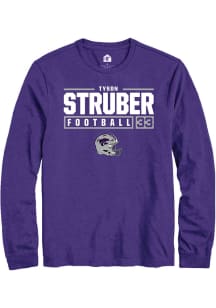 Tyson Struber  K-State Wildcats Purple Rally NIL Stacked Box Long Sleeve T Shirt