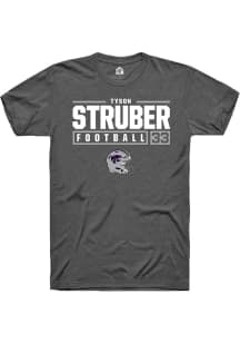 Tyson Struber  K-State Wildcats Dark Grey Rally NIL Stacked Box Short Sleeve T Shirt