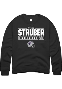 Tyson Struber  Rally K-State Wildcats Mens Black NIL Stacked Box Long Sleeve Crew Sweatshirt