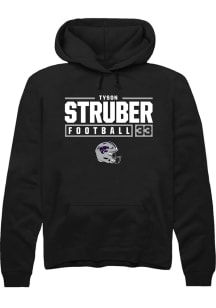 Tyson Struber  Rally K-State Wildcats Mens Black NIL Stacked Box Long Sleeve Hoodie