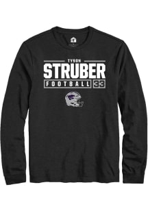 Tyson Struber  K-State Wildcats Black Rally NIL Stacked Box Long Sleeve T Shirt