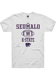 Uso Seumalo  K-State Wildcats White Rally NIL Sport Icon Short Sleeve T Shirt