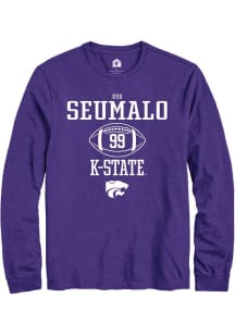 Uso Seumalo  K-State Wildcats Purple Rally NIL Sport Icon Long Sleeve T Shirt