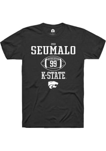 Uso Seumalo  K-State Wildcats Black Rally NIL Sport Icon Short Sleeve T Shirt
