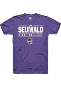 Uso Seumalo  K-State Wildcats Purple Rally NIL Stacked Box Short Sleeve T Shirt