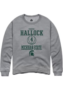Theryn Hallock  Rally Michigan State Spartans Mens Graphite NIL Sport Icon Long Sleeve Crew Sweats..