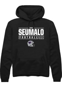 Uso Seumalo  Rally K-State Wildcats Mens Black NIL Stacked Box Long Sleeve Hoodie