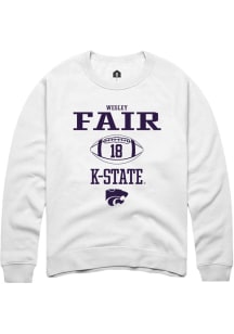 Wesley Fair  Rally K-State Wildcats Mens White NIL Sport Icon Long Sleeve Crew Sweatshirt