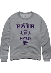 Wesley Fair  Rally K-State Wildcats Mens Graphite NIL Sport Icon Long Sleeve Crew Sweatshirt