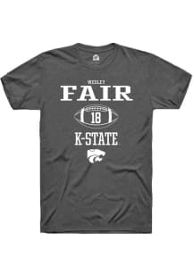 Wesley Fair  K-State Wildcats Dark Grey Rally NIL Sport Icon Short Sleeve T Shirt