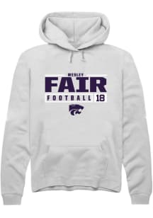 Wesley Fair  Rally K-State Wildcats Mens White NIL Stacked Box Long Sleeve Hoodie