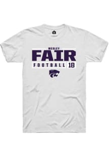 Wesley Fair  K-State Wildcats White Rally NIL Stacked Box Short Sleeve T Shirt