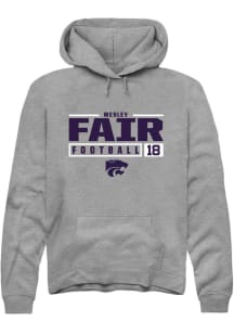 Wesley Fair  Rally K-State Wildcats Mens Graphite NIL Stacked Box Long Sleeve Hoodie