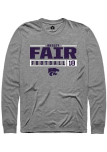 Wesley Fair  K-State Wildcats Graphite Rally NIL Stacked Box Long Sleeve T Shirt